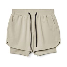 image-European Men's Quick-Dry Muscle Sports Shorts 4XL Beige White