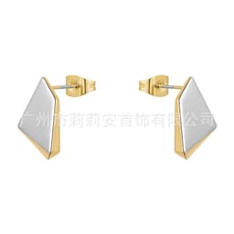 image-18K gold plated brass original design geometric color matching meteorite stud earrings personalized INS trend earrings E221449