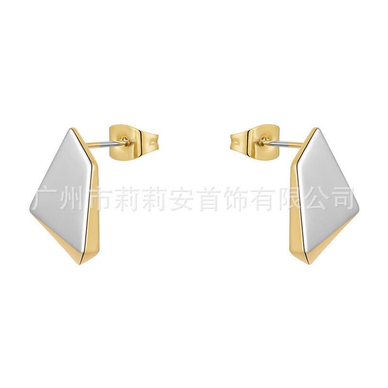 image-18K gold plated brass original design geometric color matching meteorite stud earrings personalized INS trend earrings E221449
