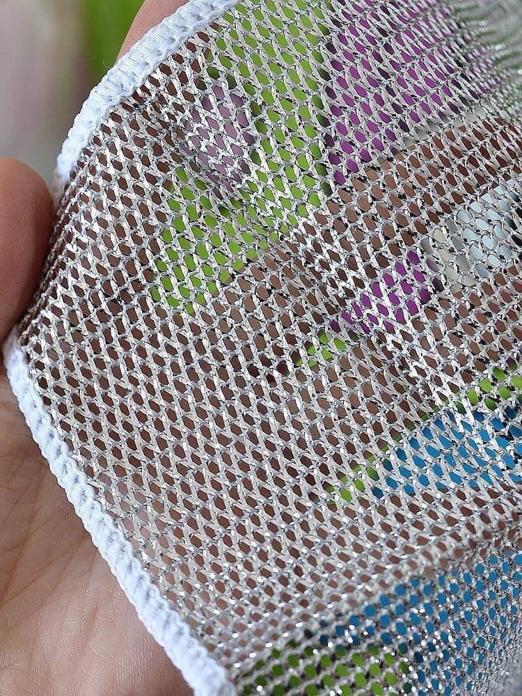 image-Metal wire dish cloth steel wire rag oil-free silver wire rag