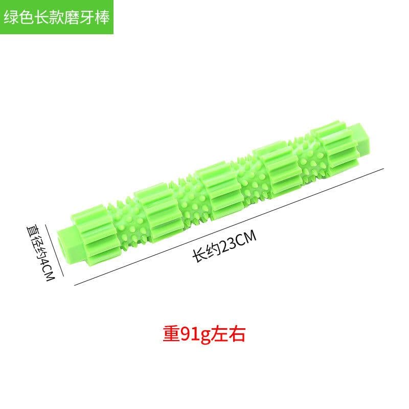 image-Dog TPR Chew Stick - Green 23cm Teeth Cleaning Toy