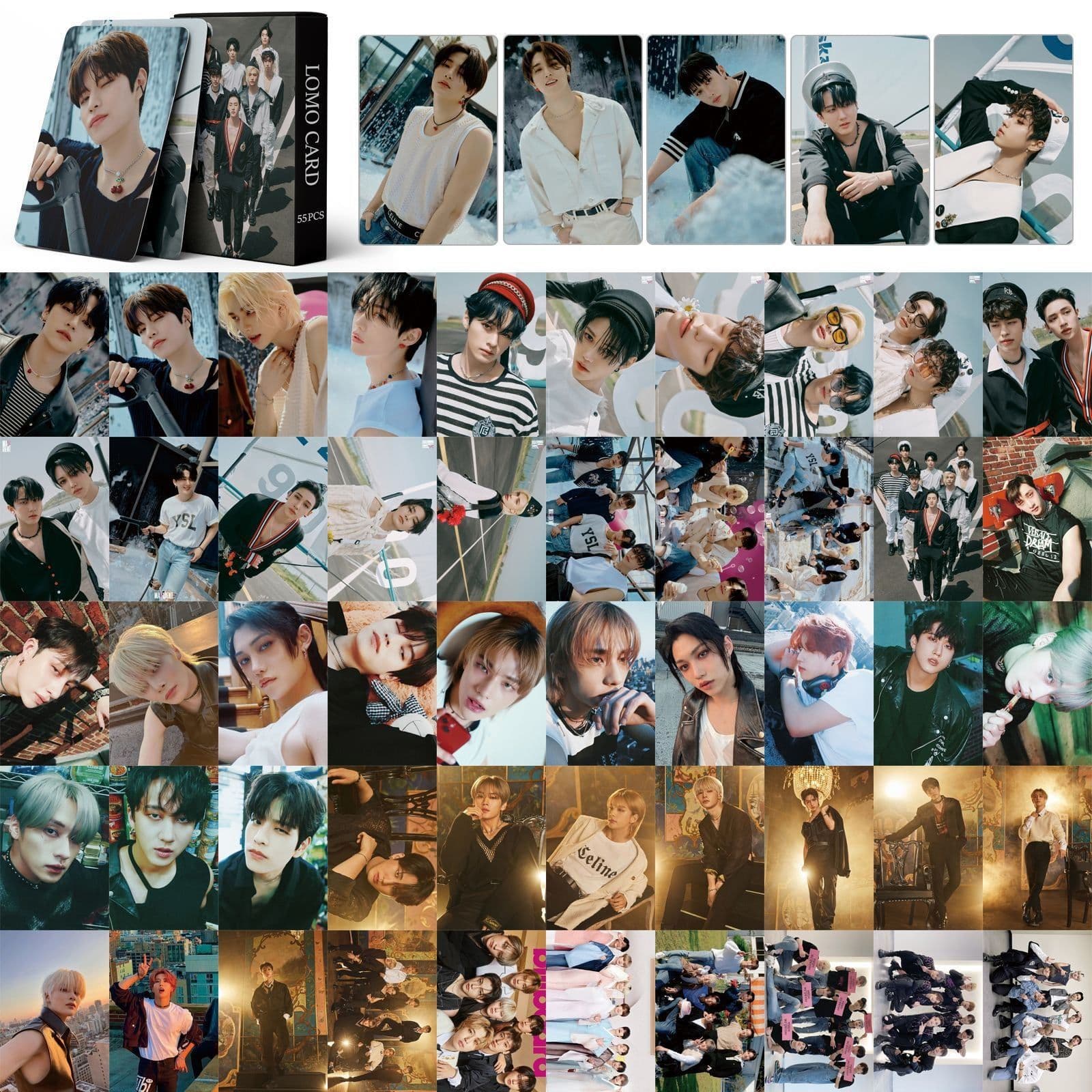 image-SK Stray Kids Album Cards - Bang Chan, Lee Know, Hyunjin