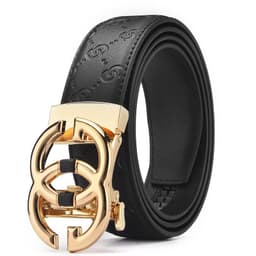 image-Men's Leather Belt Automatic Buckle GG Gun-CC