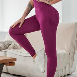 image-Women's High Waist Fitness Pants - Yoga Bright Yellow XL