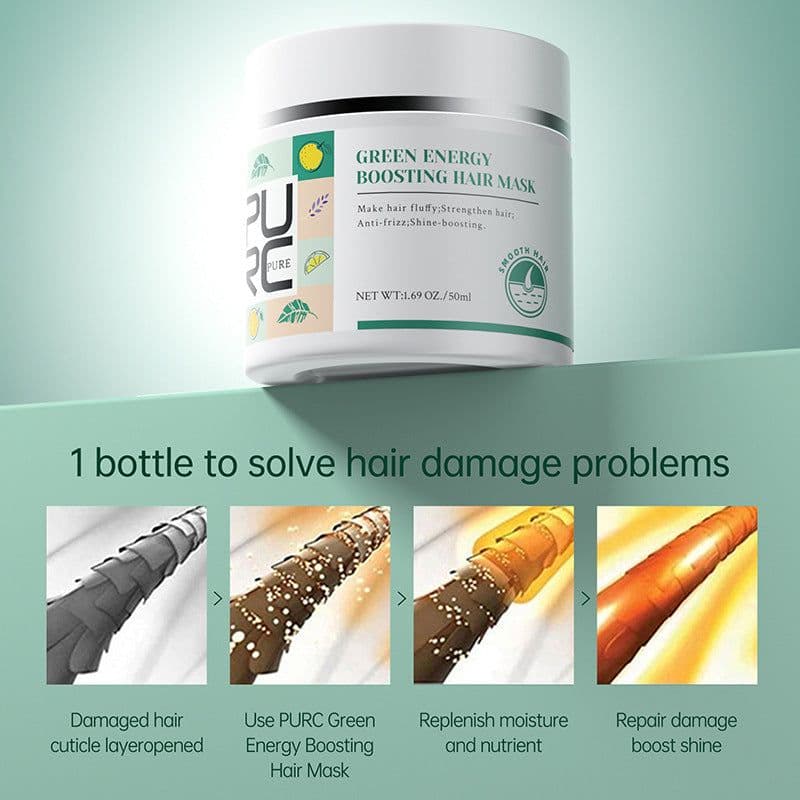 image-PURC Green Bead Hair Mask 50ml - Moisturizing