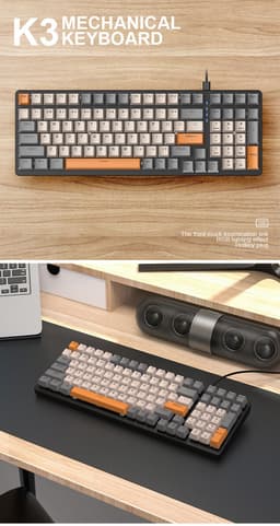 image-Free Wolf K3 Mechanical Gaming Keyboard 100 Keys