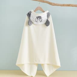 image-Bo Chuhui Long-eared Monkey Hooded Bathrobe - Purple Coral Fleece