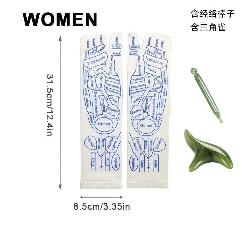 image-Cross-border Warp socks English acupuncture point socks meridian socks Chinese heritage massage socks spot