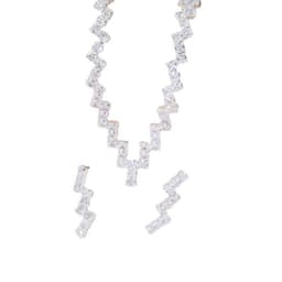 image-Crystal Zircon Bride Wedding Jewelry Set Necklace