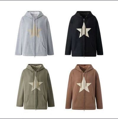 image-Women's Casual Sweater - Brown Plus Velvet Star
