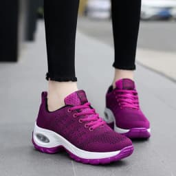 image-Women's Air Cushion Casual Shoes - Mesh Grey Size 41