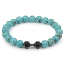 image-Volcanic Lava Dumbbell Bracelet Tiger Eye Blue Turquoise White Turquoise Bracelet Ladies and Men Jewelry Cross-border Hot Sale