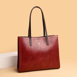 image-PU Tote Bag Women Blue European Retro