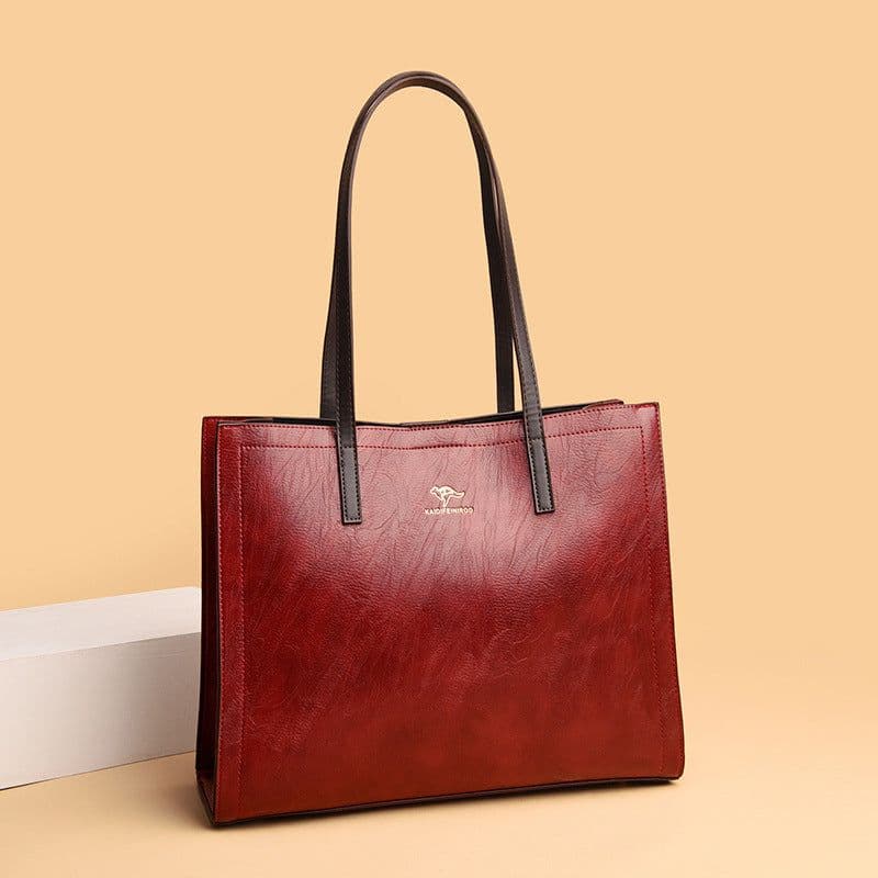 image-PU Tote Bag Women Blue European Retro
