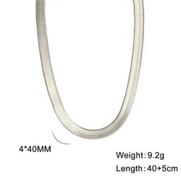 image-Stainless Steel Snake Chain Necklace Unisex 41-50cm