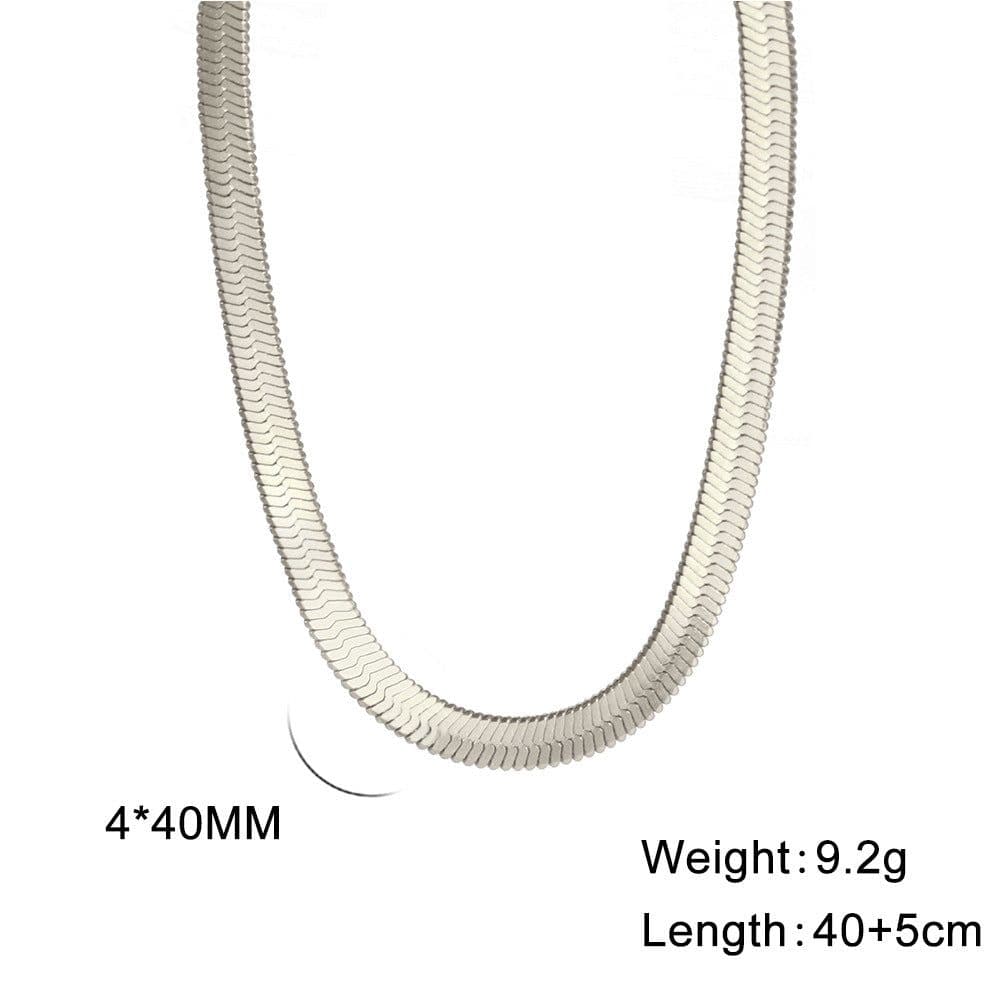 image-Stainless Steel Snake Chain Necklace Unisex 41-50cm