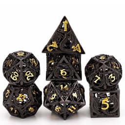 image-Metal D20 Dice - Hollow Dragon Design Green w/ Red Numbers