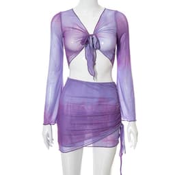 image-R21ST129 Tie-Dye Mesh Skirt - Women's Beach