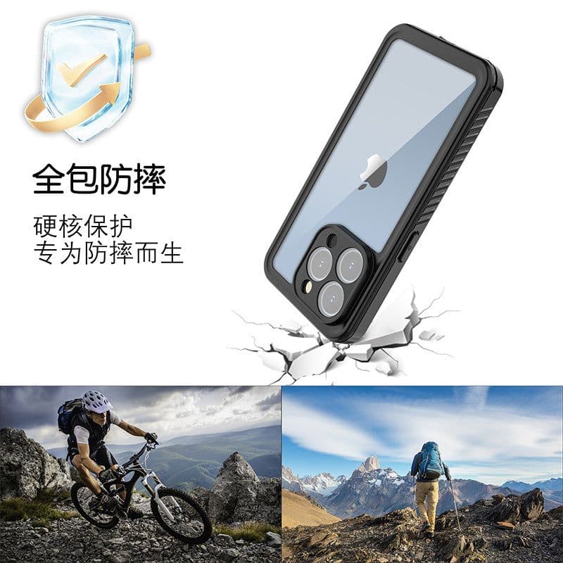 image-Red pepper waterproof case is suitable for Apple 15pro mobile phone case to enhance anti-fall and waterproof sports protection mobile phone case