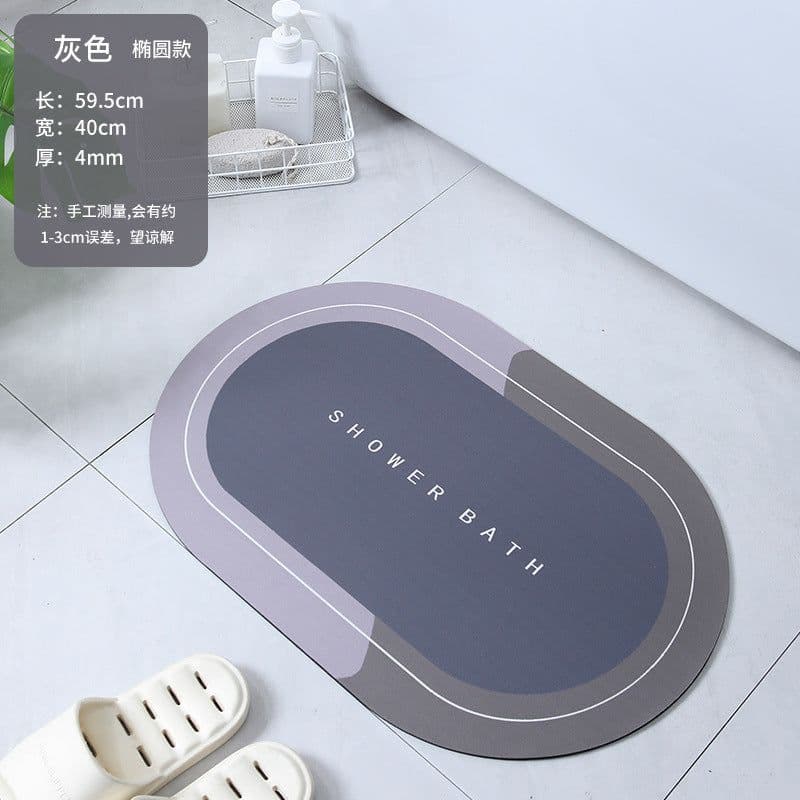 image-Sky Blue Diatom Mud Bathroom Mat - 50*80cm Nordic