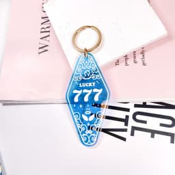 image-Acrylic Diamond Keychain - Color Changing Laser Pendant