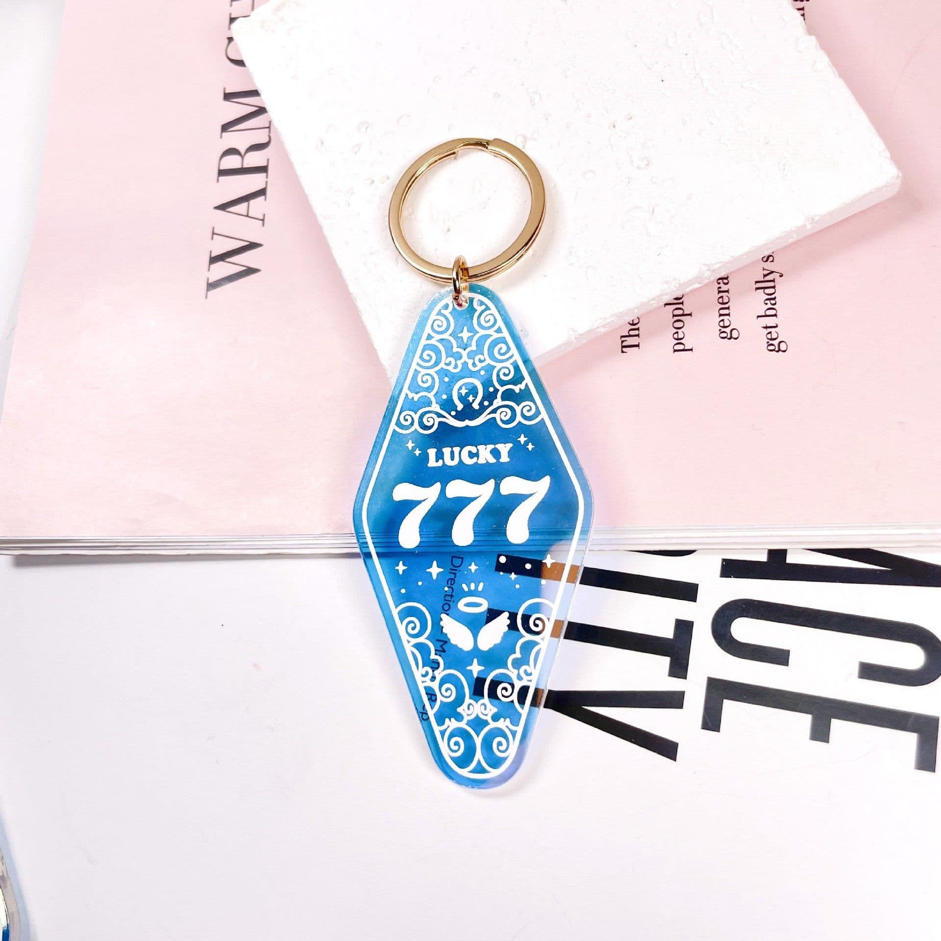 image-Acrylic Diamond Keychain - Color Changing Laser Pendant
