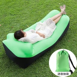 image-Inflatable Red Beach Sofa Air Bed Single Deck Portable Camping Chair (57 characters)