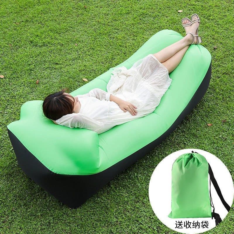 image-Inflatable Red Beach Sofa Air Bed Single Deck Portable Camping Chair (57 characters)