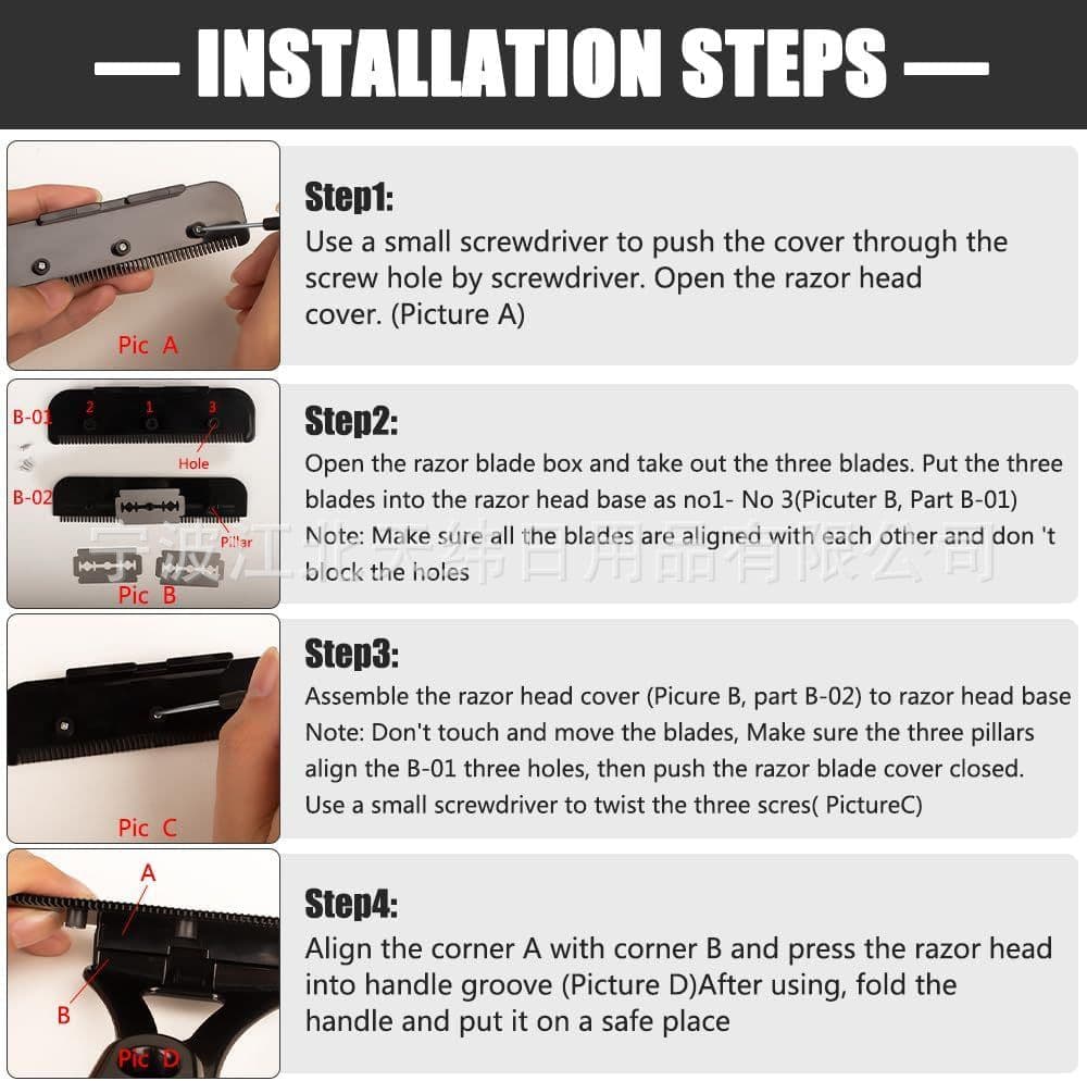 image-Manual Back Shaver with Replaceable Blades - Blue