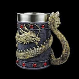 image-Bohong Golden Dragon Goblet Beer Mug, 128ml Stainless Steel