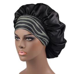image-Amazon hot selling wide strip wide brim high elastic headband night cap ladies chemotherapy cap hair care cap