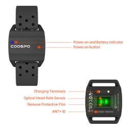 image-COOSPO HW706 Heart Rate Monitor Armband Black