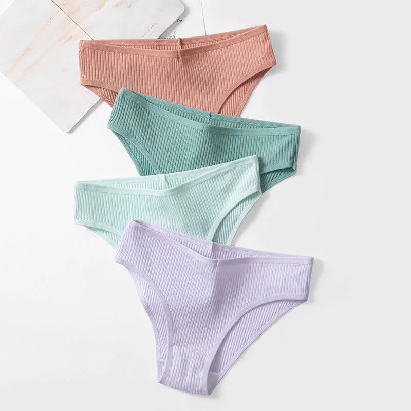 image-Summer breathable skin-friendly sports high elastic stretch ladies briefs cotton comfortable new pure color girls underwear
