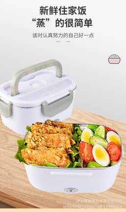 image-Car-Mounted Heated Lunch Box - Dual-Use, Portable, Insulated Mini
