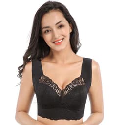 image-Women's Plus Size Wireless Lace Bralette - Full Cup