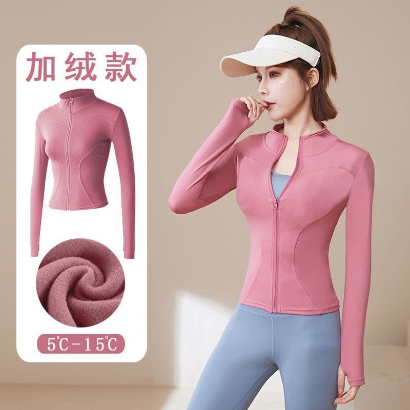image-Women's Spring/Autumn Running Jacket, Quick-Drying Yoga Top, XXXL