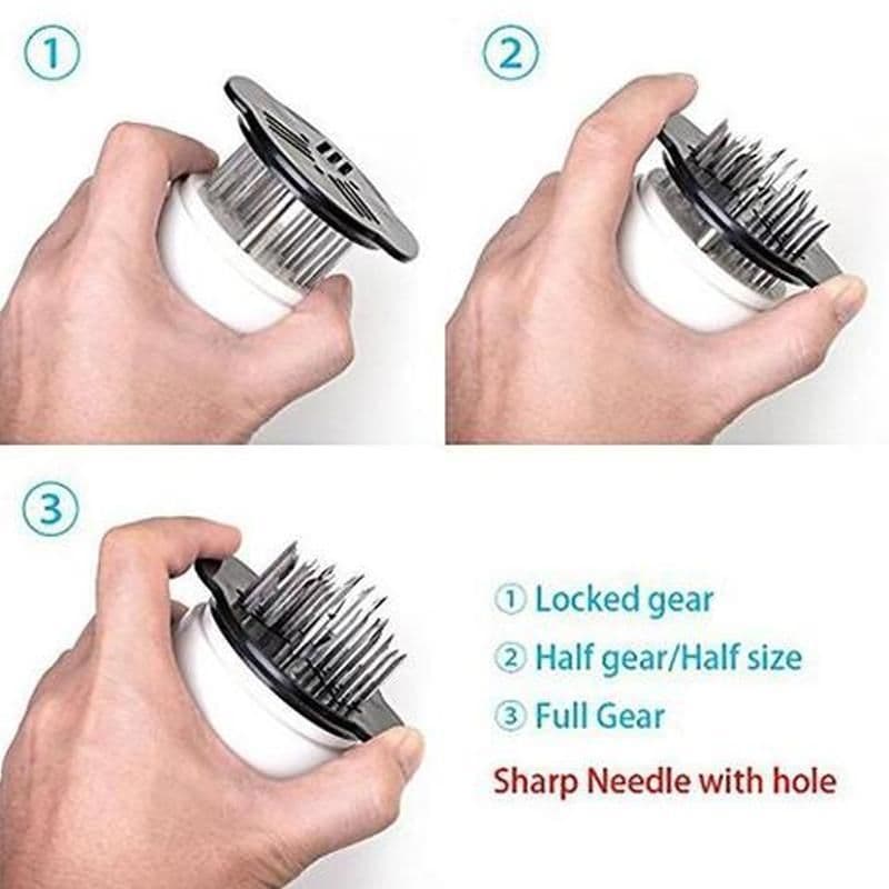 image-Steak Needle Meat Tenderizer - Syringe Style - Plastic - 21 Needles