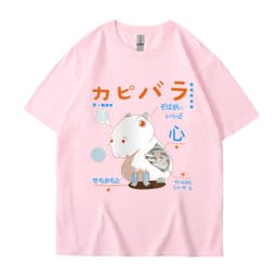 image-Men's Cartoon Hamster T-Shirt - Dark Gray Short Sleeve