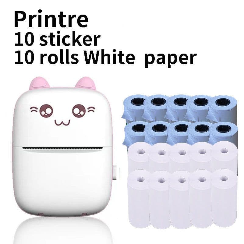 image-Cross-border Small Portable Wireless Thermal Photo Printer Pocket Learning Mini Wrong Title Label Printer