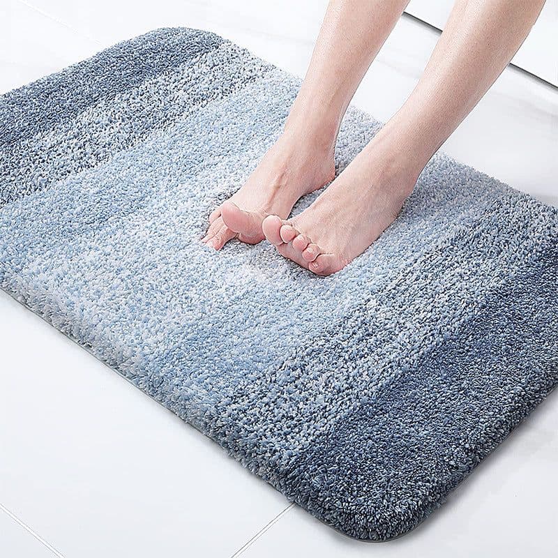 image-Junxi Microfiber Bath Step Mat - 41x61 Non-Slip - Black/Blue/Brown/Gray