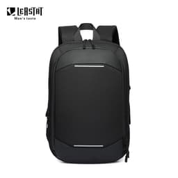 image-LEASTAT 14" Business Backpack - Gray Oxford Expandable