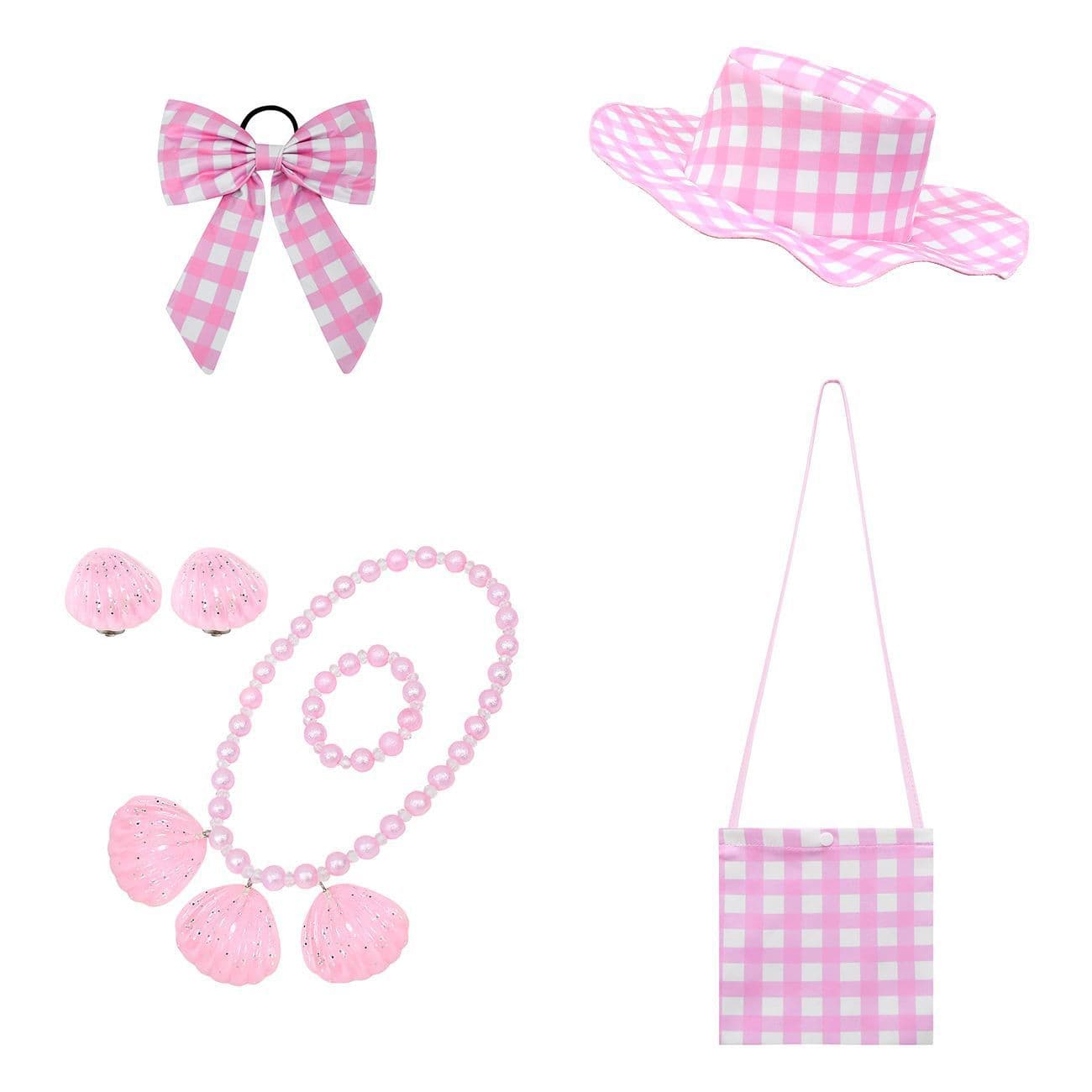 image-Barbie Character Accessories Set - Hat Bag Jewelry Bow