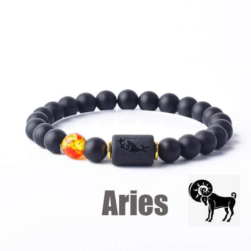 image-Tiger Eye Stone Zodiac Bracelet - Natural Stone Beaded