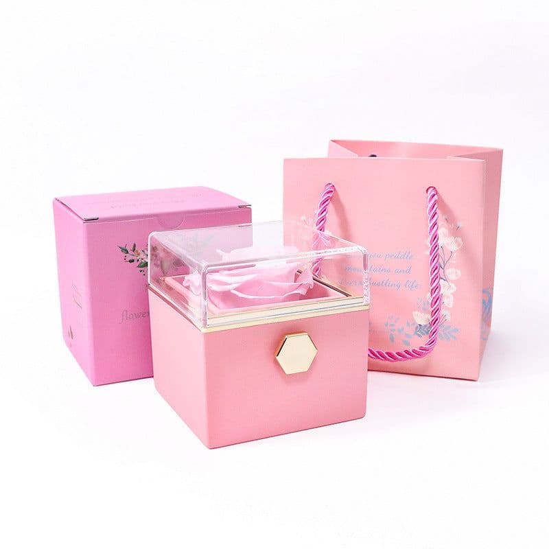 image-Creative Rotating Proposal Ring Box Rose Gold