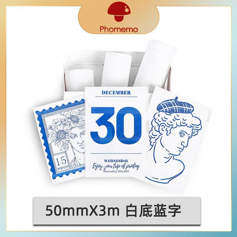 image-Phomemo 50mm Thermal Paper Stickers - 3 Rolls