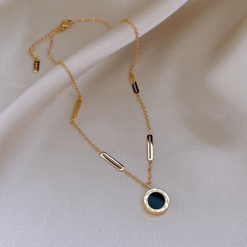 image-Titanium Steel Diamond Necklace - Women's Clavicle Chain
