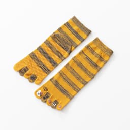 image-Five-Finger Yoga Socks - Cotton Non-Slip Striped Cat