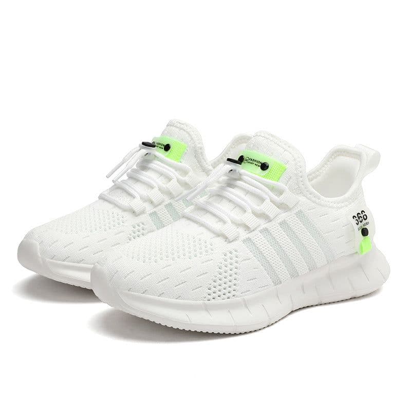 image-Boys' 2023 Mesh Running Shoes - White, Size 38, Lightweight