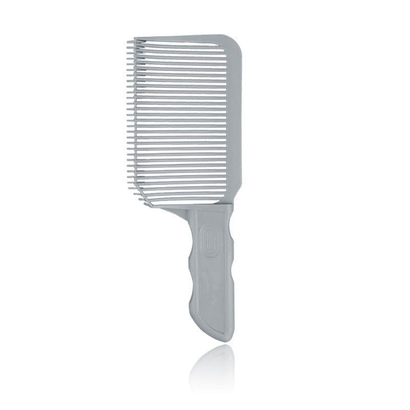 image-Men's Grey Clipper Comb, Curved V-Shaped Hair Comb, 15-20CM Plastic