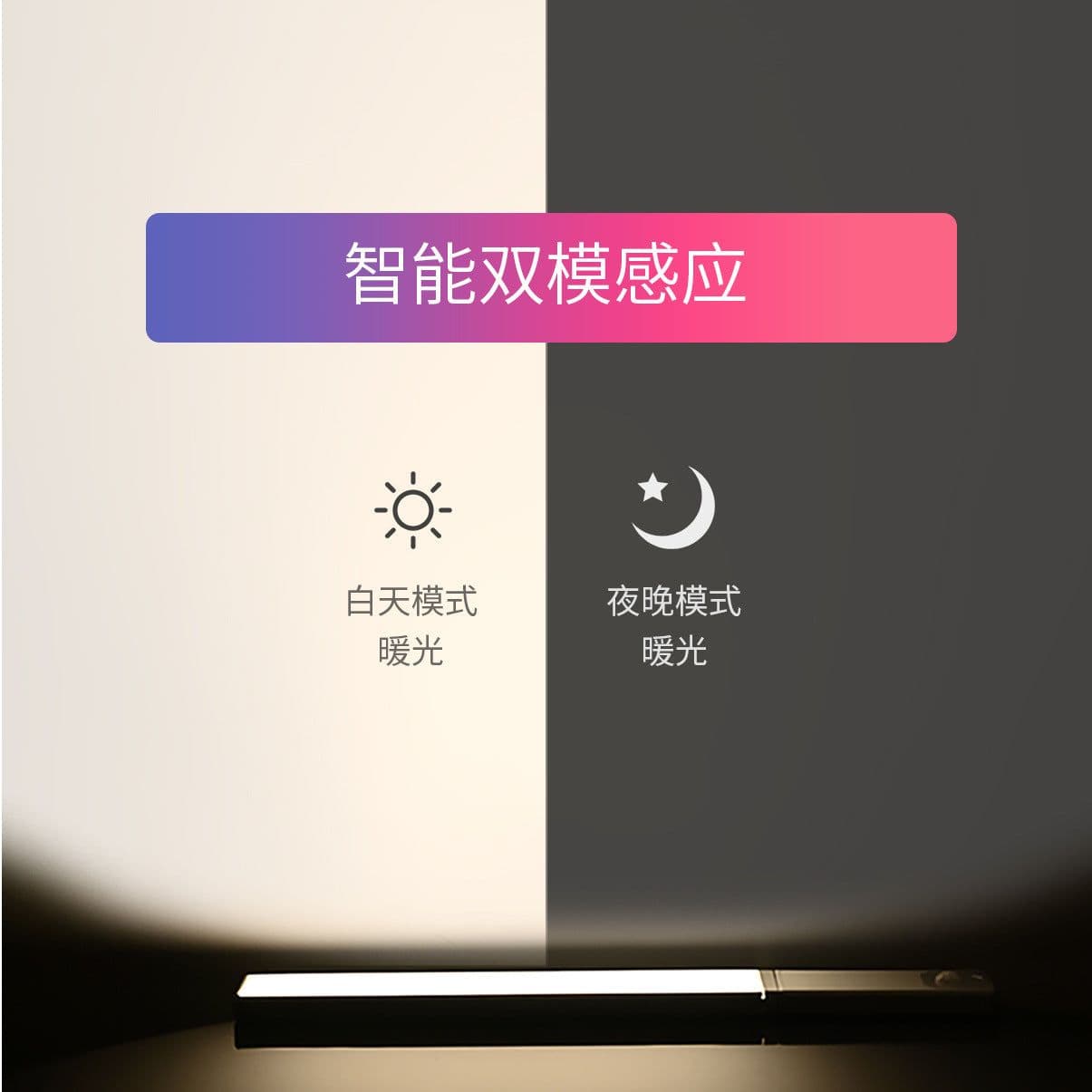 image-LED Motion Sensor Cabinet Light - Rechargeable 3-Color